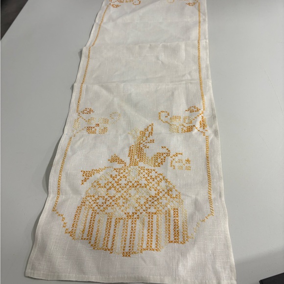 Other - Cross Stitch Table Runner with Light orange Southern Bell design